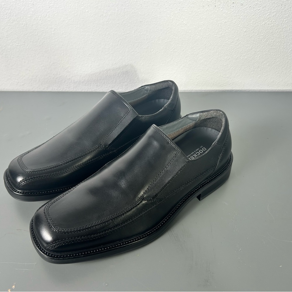 Dockers Black Oxford Shoes Smooth Leather Design